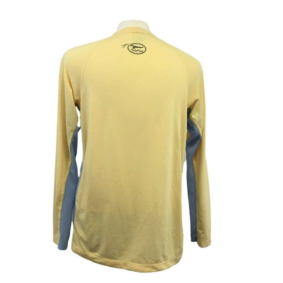 Trueflies Fly Fishing Shirt Mens M Yellow Blue Breathable L/S Medium - Picture 3 of 12